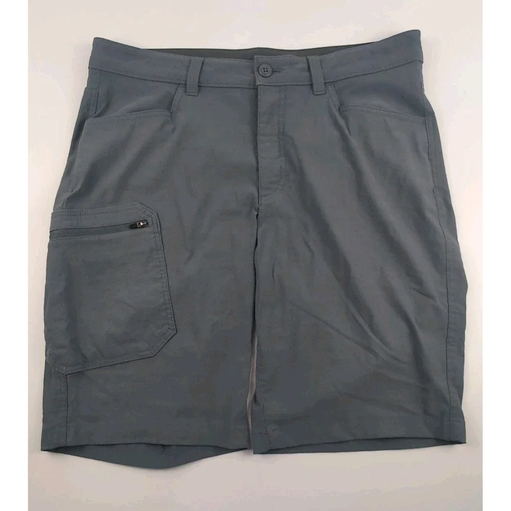 Eddie Bauer Men Sz 33 Tech Performance Stretch Cargo Hiking Outdoor Gray Shorts